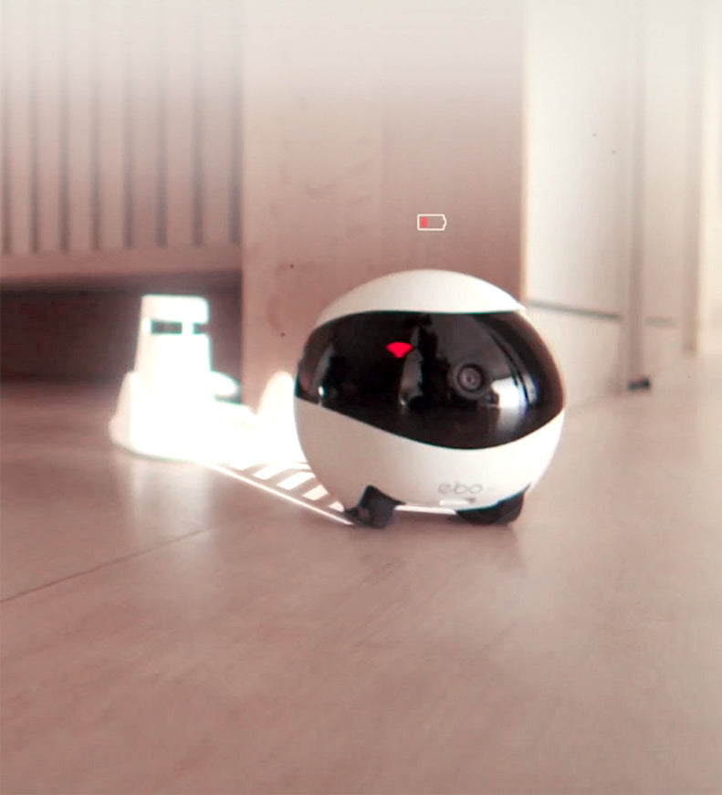 Mobile surveillance robot camera, smart home companion, for business trips, children, cat lovers, and the elderly.