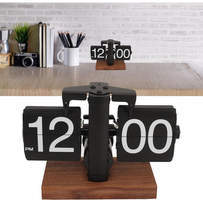Retro Flip-Style Desktop Clock, Automatic Flip-Style Desktop Clock, Classic Mechanical Digital Display, Battery Powered, 12-Hour Format Modern Digital Mechanical Retro Flip-Style Clock