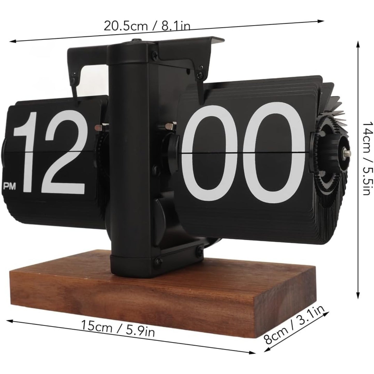 Retro Flip-Style Desktop Clock, Automatic Flip-Style Desktop Clock, Classic Mechanical Digital Display, Battery Powered, 12-Hour Format Modern Digital Mechanical Retro Flip-Style Clock