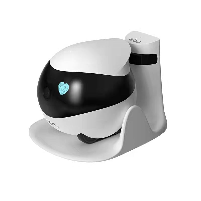 Mobile surveillance robot camera, smart home companion, for business trips, children, cat lovers, and the elderly.