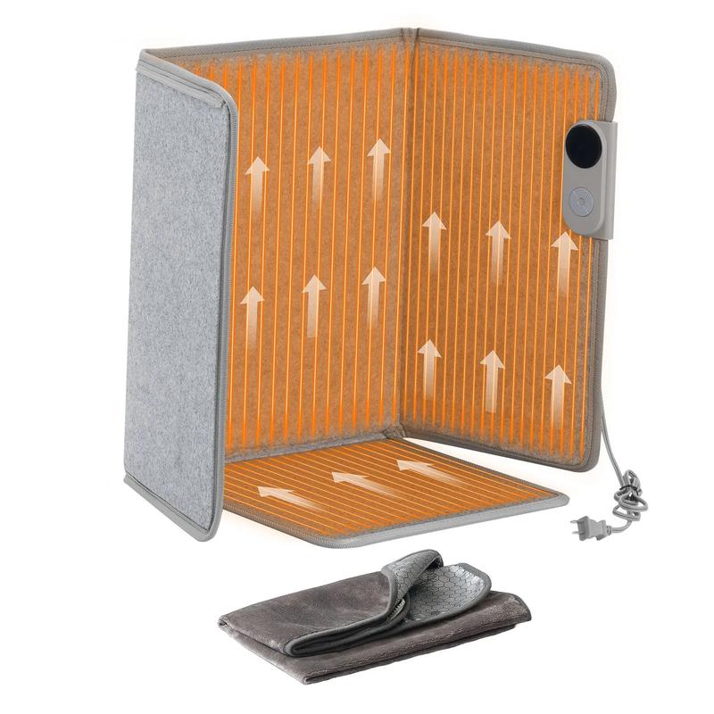 Under Desk Space Heater,Foldble Foot Warmer Portable for Home&Office,Timer & Secure,Quiet for Legs,Ankles,Touch&Remote Control Personal Electric Wall Foot Warming Pad,Over-Heat Protection