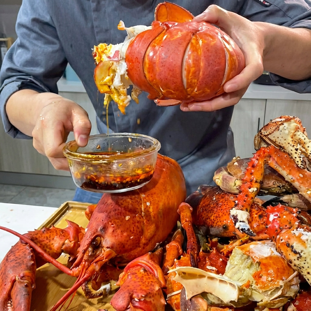 Whole Cooked Boston Lobster | 8 lb Giant Atlantic Lobster | Fully Cooked & Flash Frozen