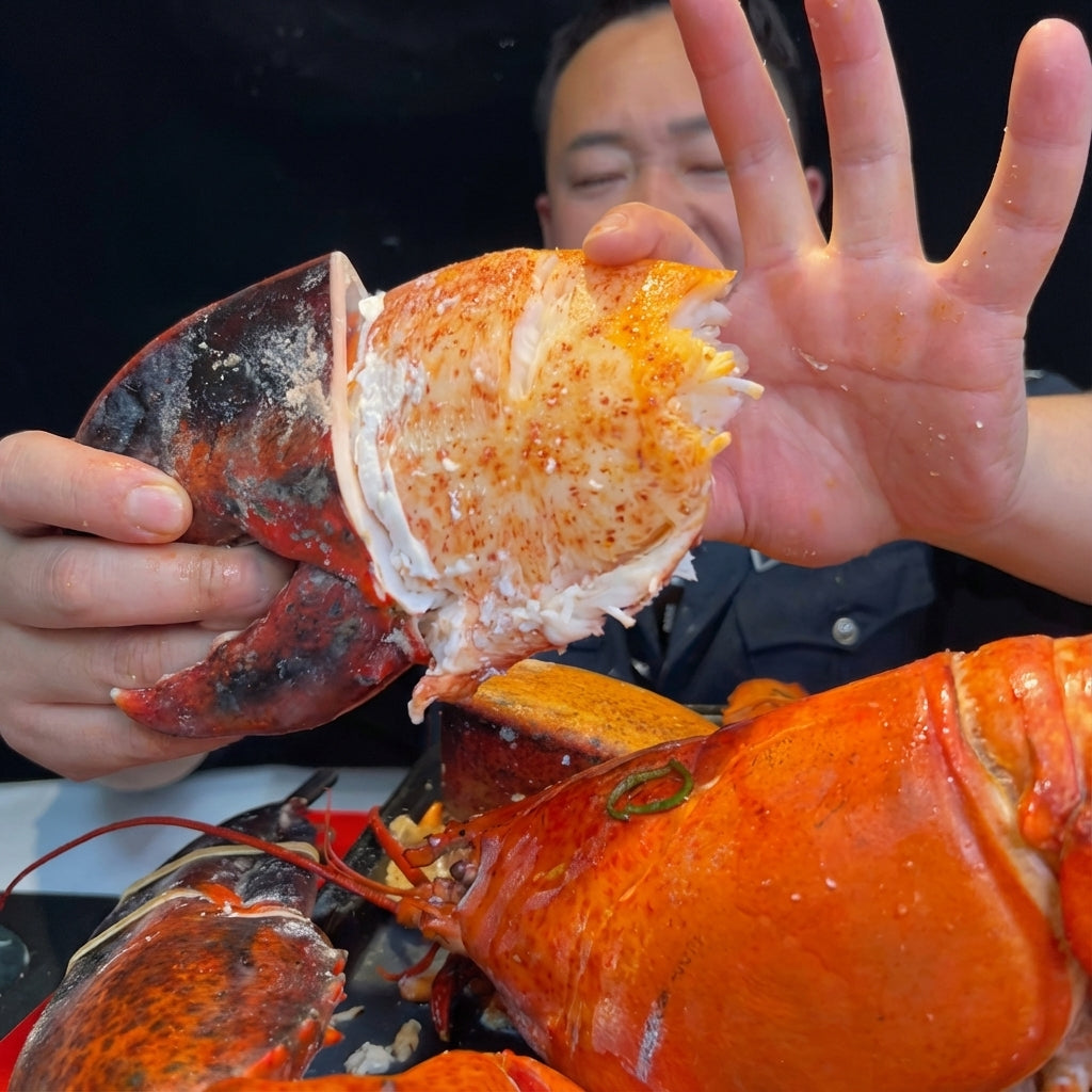 Whole Cooked Boston Lobster | 8 lb Giant Atlantic Lobster | Fully Cooked & Flash Frozen